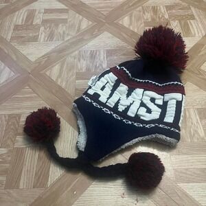 Blue and red vintage winter Amsterdam beanie